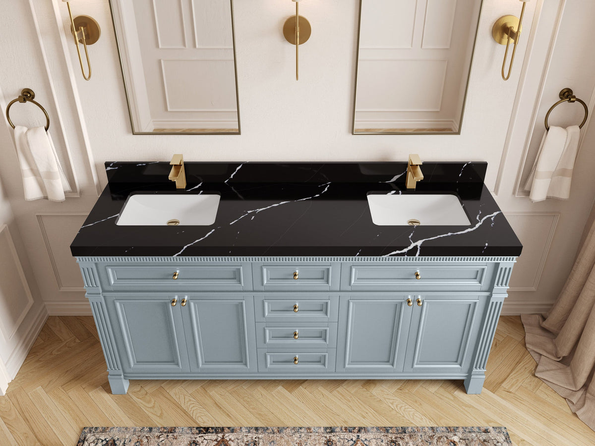 Paris 72 in. W x 22 in. D Double Sink Bathroom Vanity - Willow Bath and Vanity