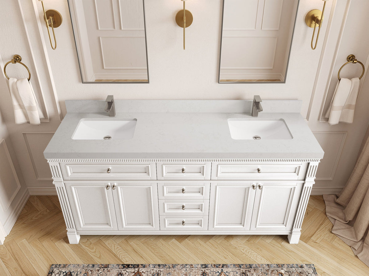 Paris 72 in. W x 22 in. D Double Sink Bathroom Vanity - Willow Bath and Vanity
