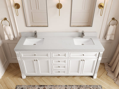 Paris 72 in. W x 22 in. D Double Sink Bathroom Vanity - Willow Bath and Vanity