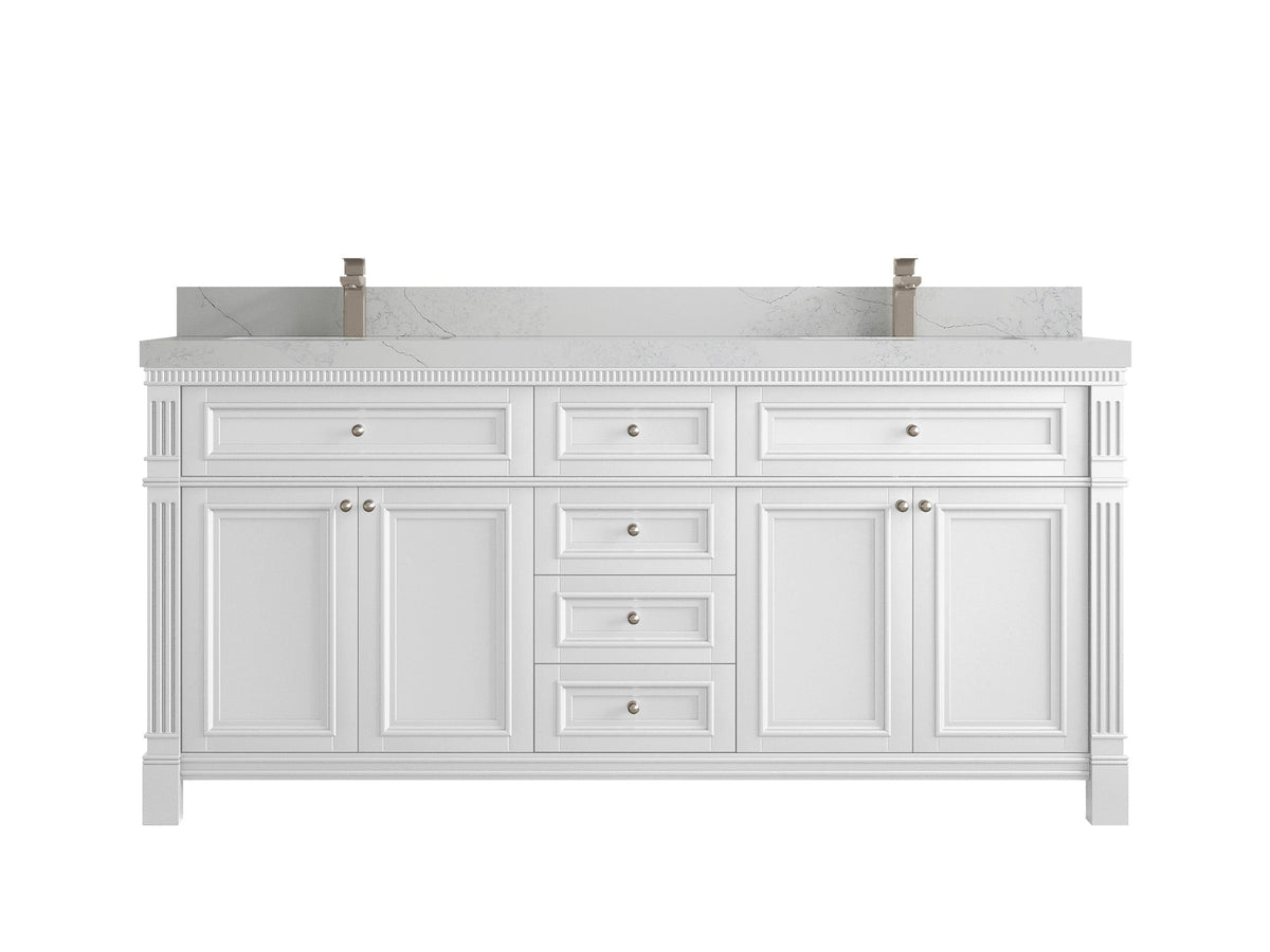 Paris 72 in. W x 22 in. D Double Sink Bathroom Vanity - Willow Bath and Vanity