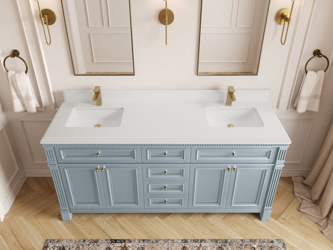 Paris 72 in. W x 22 in. D Double Sink Bathroom Vanity | 
              
                Blue Heather
                
                  
             - PRS_BLU_CA_BK_72D - photo №24