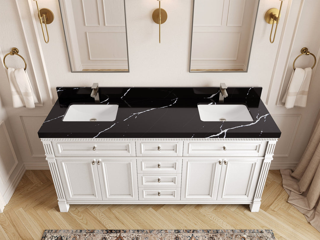 Paris 72 in. W x 22 in. D Double Sink Bathroom Vanity - Willow Bath and Vanity