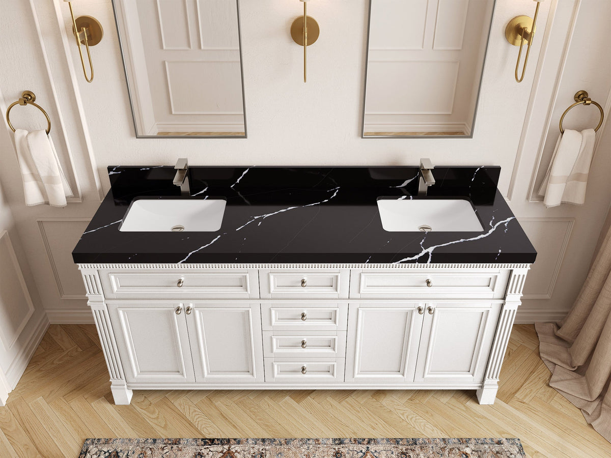 Paris 72 in. W x 22 in. D Double Sink Bathroom Vanity - Willow Bath and Vanity