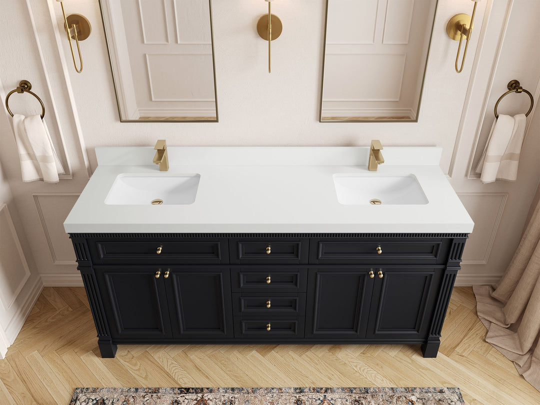 Paris 72 in. W x 22 in. D Double Sink Bathroom Vanity - Willow Bath and Vanity