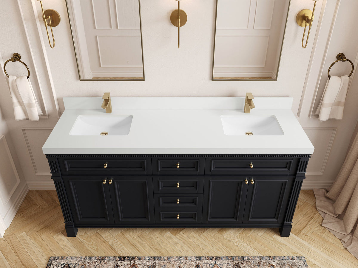 Paris 72 in. W x 22 in. D Double Sink Bathroom Vanity - Willow Bath and Vanity