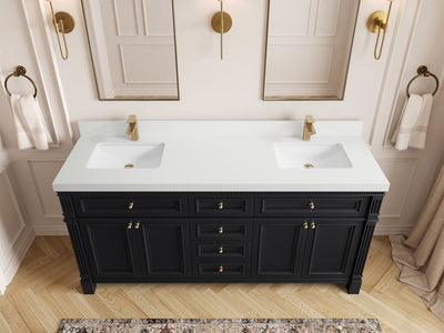 Paris 72 in. W x 22 in. D Double Sink Bathroom Vanity - Willow Bath and Vanity
