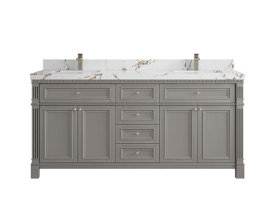 Paris 72 in. W x 22 in. D Double Sink Bathroom Vanity - Willow Bath and Vanity
