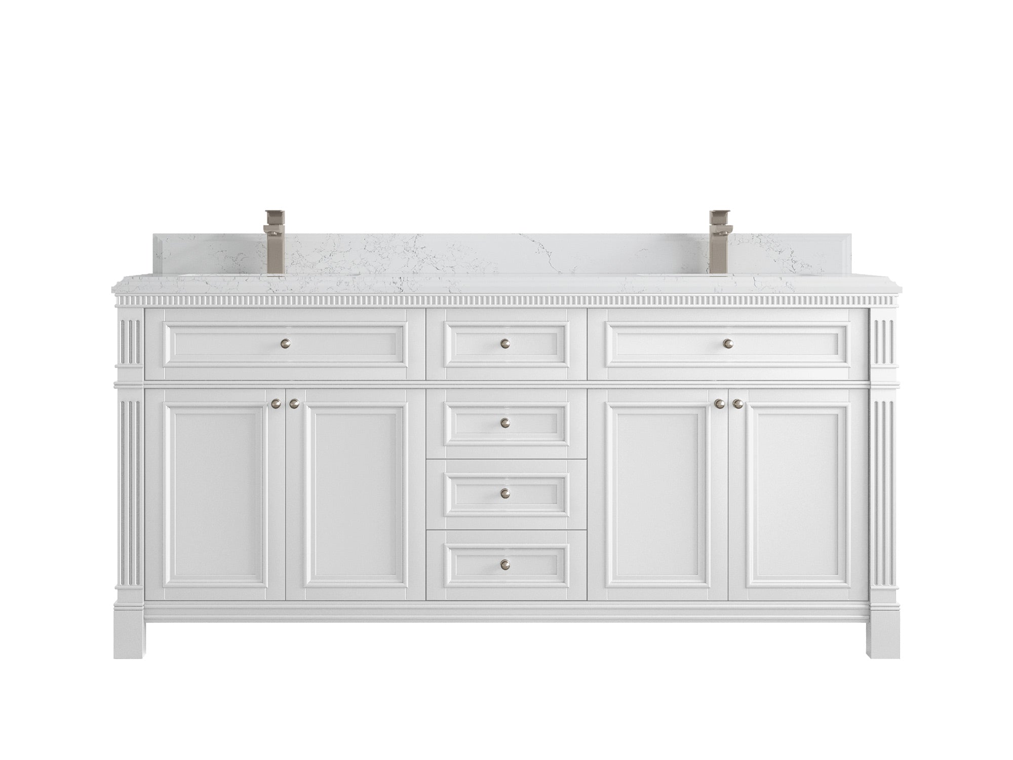 Paris 72 in. W x 22 in. D Double Sink Bathroom Vanity - Willow Bath and Vanity