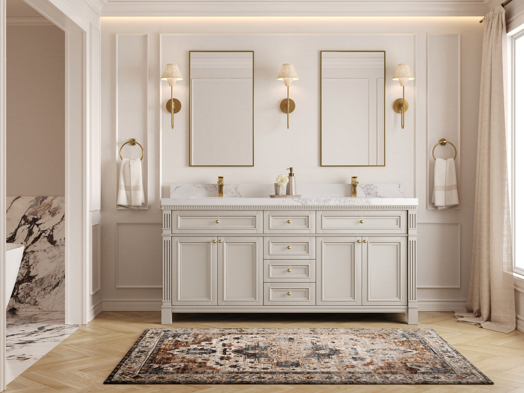 Paris 72 in. W x 22 in. D Double Sink Bathroom Vanity - Willow Bath and Vanity