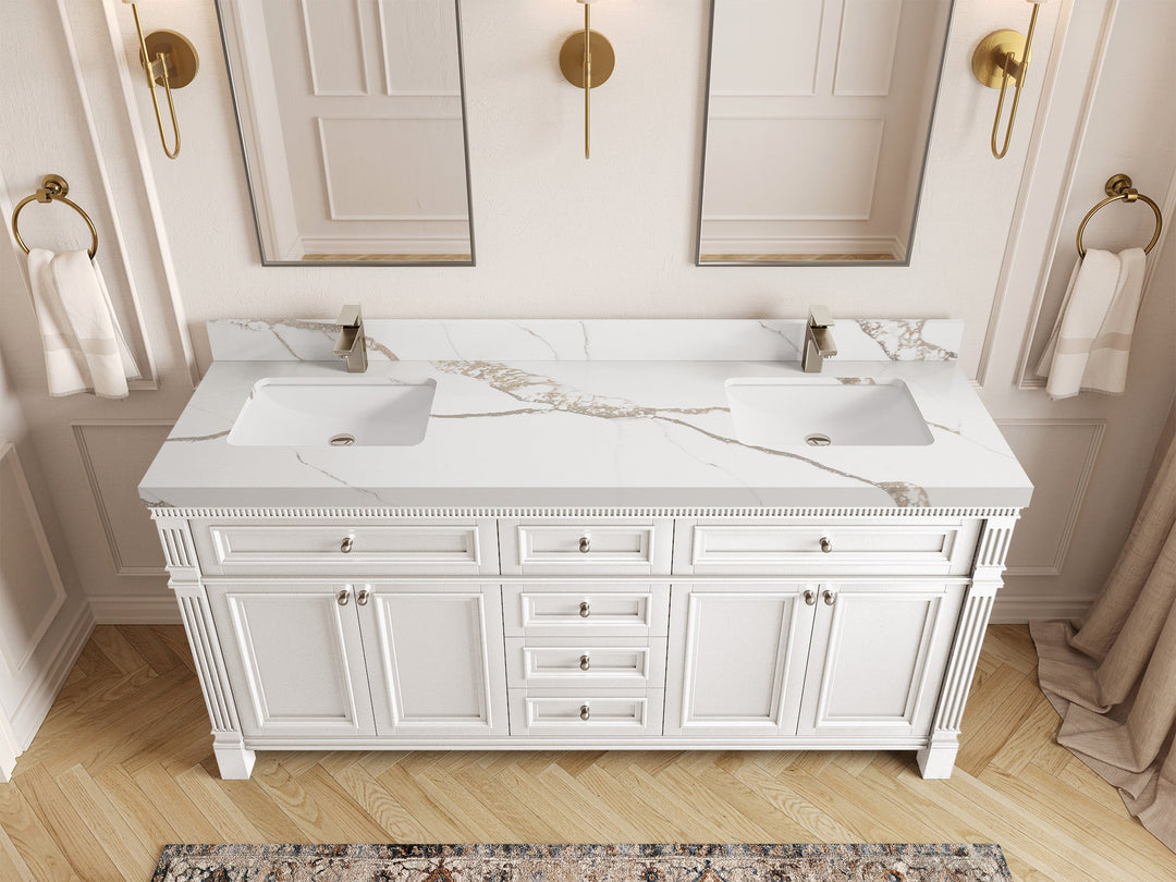 Paris 72 in. W x 22 in. D Double Sink Bathroom Vanity - Willow Bath and Vanity