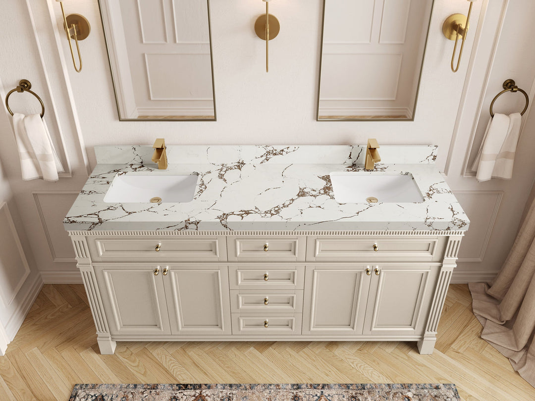 Paris 72 in. W x 22 in. D Double Sink Bathroom Vanity - Willow Bath and Vanity