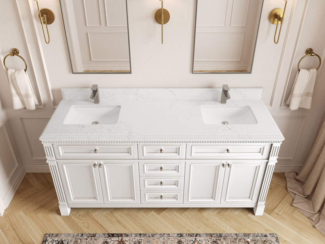 Paris 72 in. W x 22 in. D Double Sink Bathroom Vanity - Willow Bath and Vanity