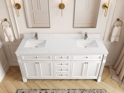 Paris 72 in. W x 22 in. D Double Sink Bathroom Vanity - Willow Bath and Vanity
