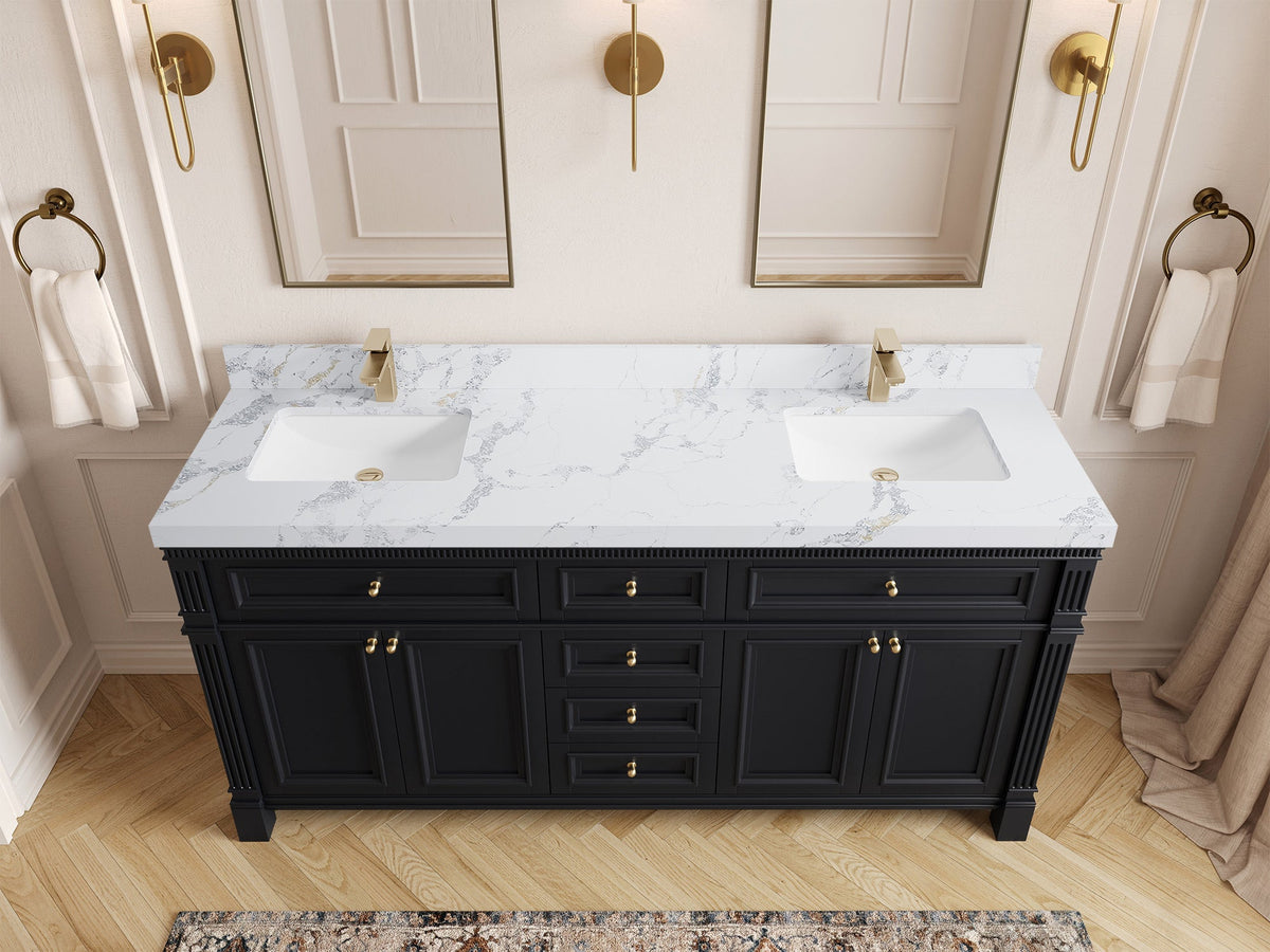 Paris 72 in. W x 22 in. D Double Sink Bathroom Vanity - Willow Bath and Vanity