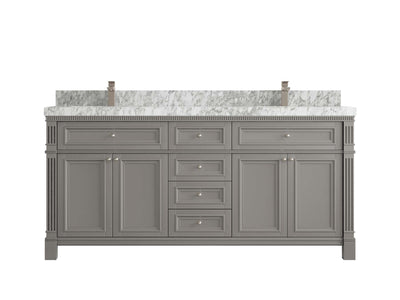 Paris 72 in. W x 22 in. D Double Sink Bathroom Vanity - Willow Bath and Vanity