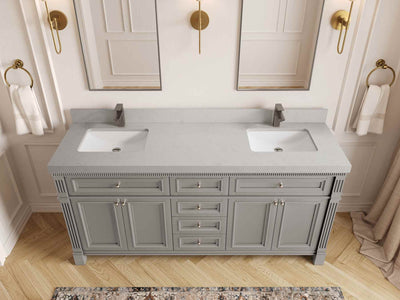 Paris 72 in. W x 22 in. D Double Sink Bathroom Vanity - Willow Bath and Vanity
