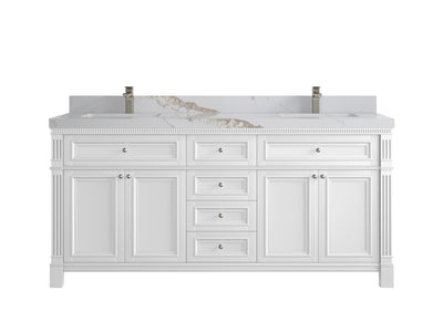 Paris 72 in. W x 22 in. D Double Sink Bathroom Vanity - Willow Bath and Vanity