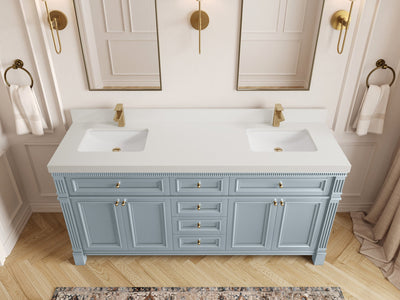 Paris 72 in. W x 22 in. D Double Sink Bathroom Vanity - Willow Bath and Vanity