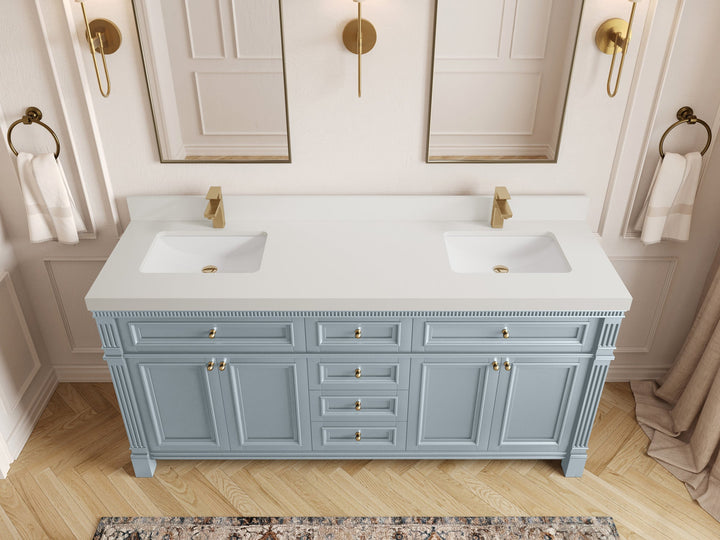 Paris 72 in. W x 22 in. D Double Sink Bathroom Vanity - photo 32