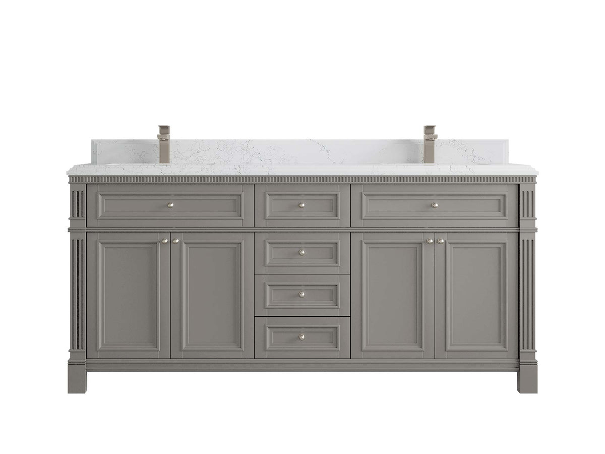 Paris 72 in. W x 22 in. D Double Sink Bathroom Vanity - Willow Bath and Vanity