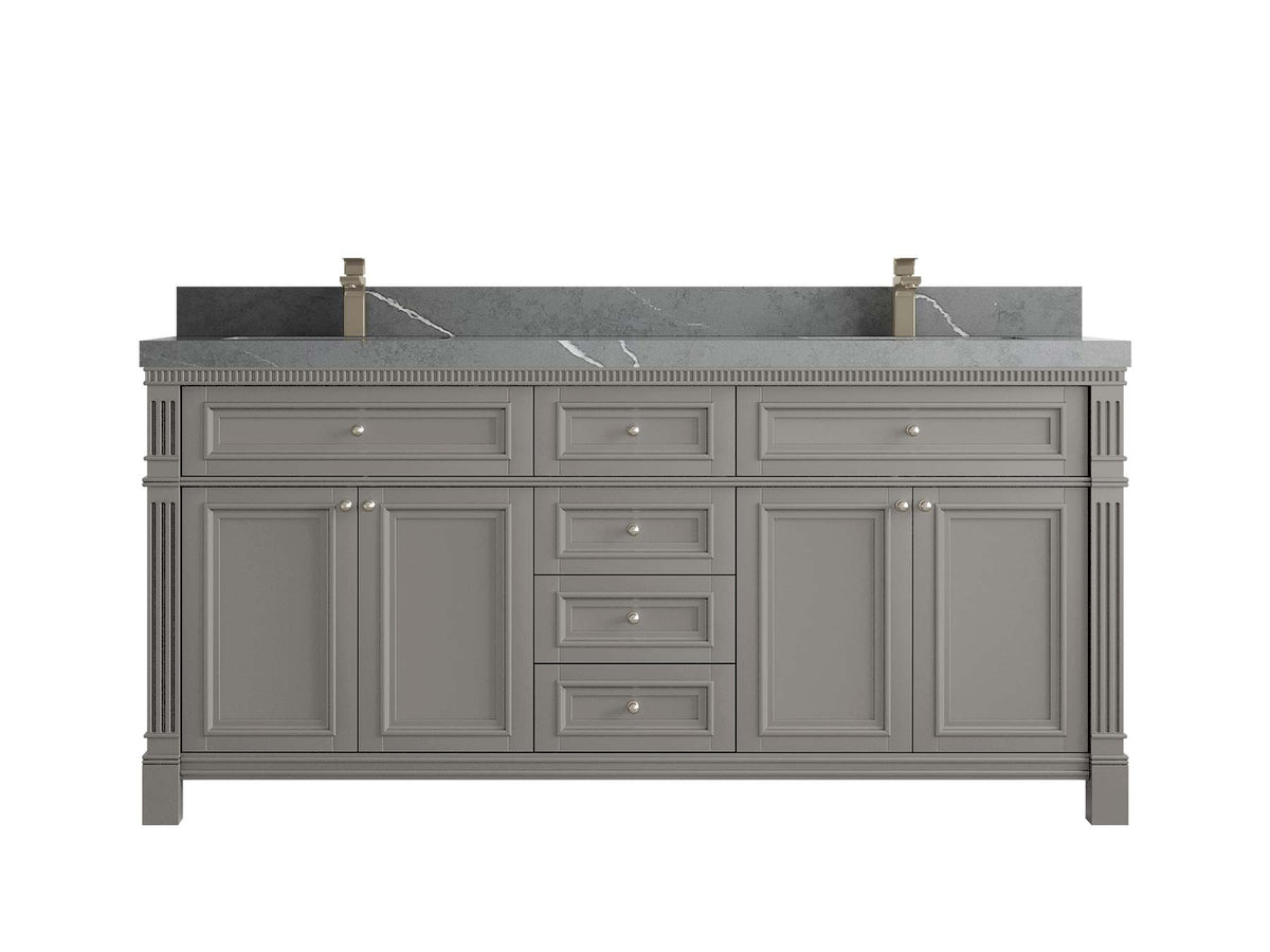 Paris 72 in. W x 22 in. D Double Sink Bathroom Vanity - Willow Bath and Vanity