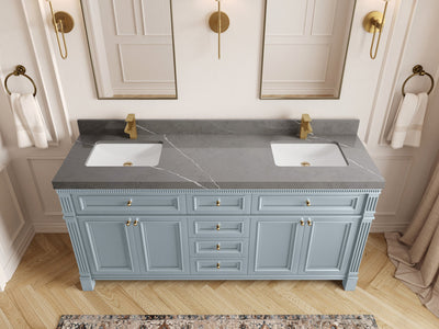 Paris 72 in. W x 22 in. D Double Sink Bathroom Vanity - Willow Bath and Vanity