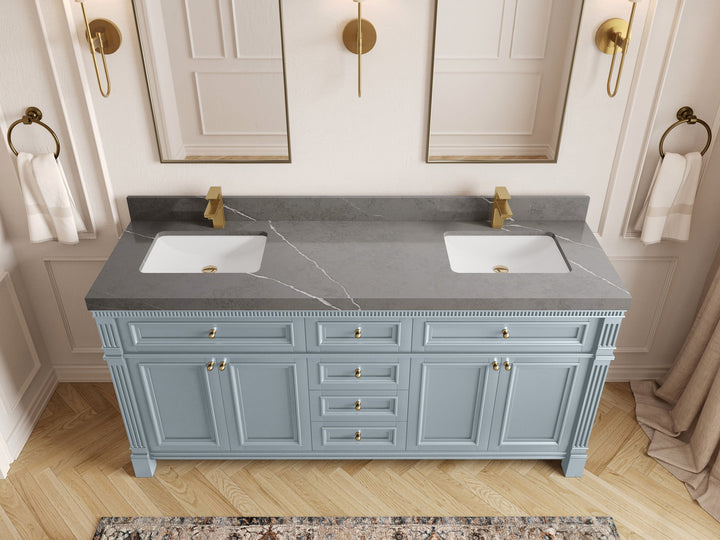Paris 72 in. W x 22 in. D Double Sink Bathroom Vanity - photo 27