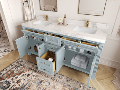 Paris 72 in. W x 22 in. D Double Sink Bathroom Vanity - Willow Bath and Vanity