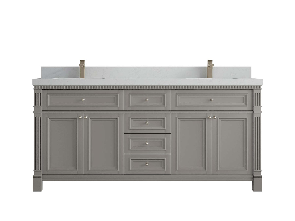 Paris 72 in. W x 22 in. D Double Sink Bathroom Vanity - Willow Bath and Vanity