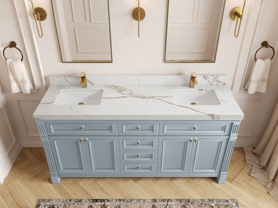 Paris 72 in. W x 22 in. D Double Sink Bathroom Vanity - Willow Bath and Vanity