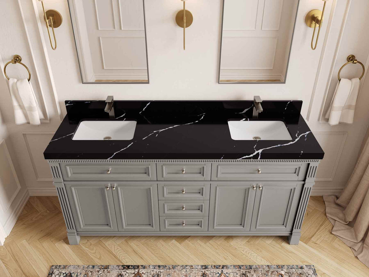 Paris 72 in. W x 22 in. D Double Sink Bathroom Vanity - Willow Bath and Vanity