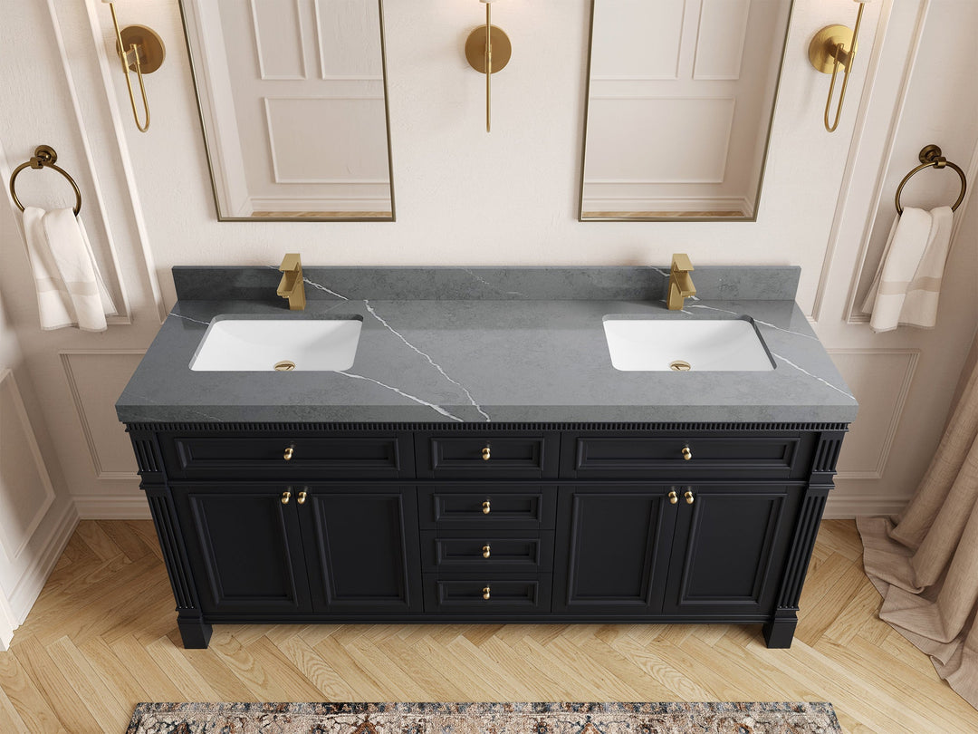 Paris 72 in. W x 22 in. D Double Sink Bathroom Vanity - Willow Bath and Vanity