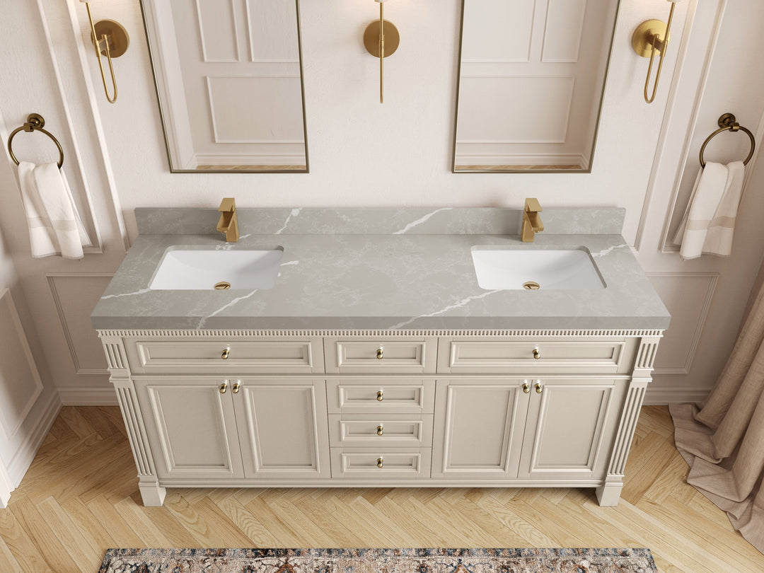 Paris 72 in. W x 22 in. D Double Sink Bathroom Vanity - Willow Bath and Vanity