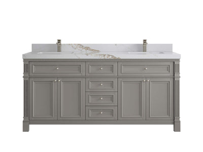 Paris 72 in. W x 22 in. D Double Sink Bathroom Vanity - Willow Bath and Vanity