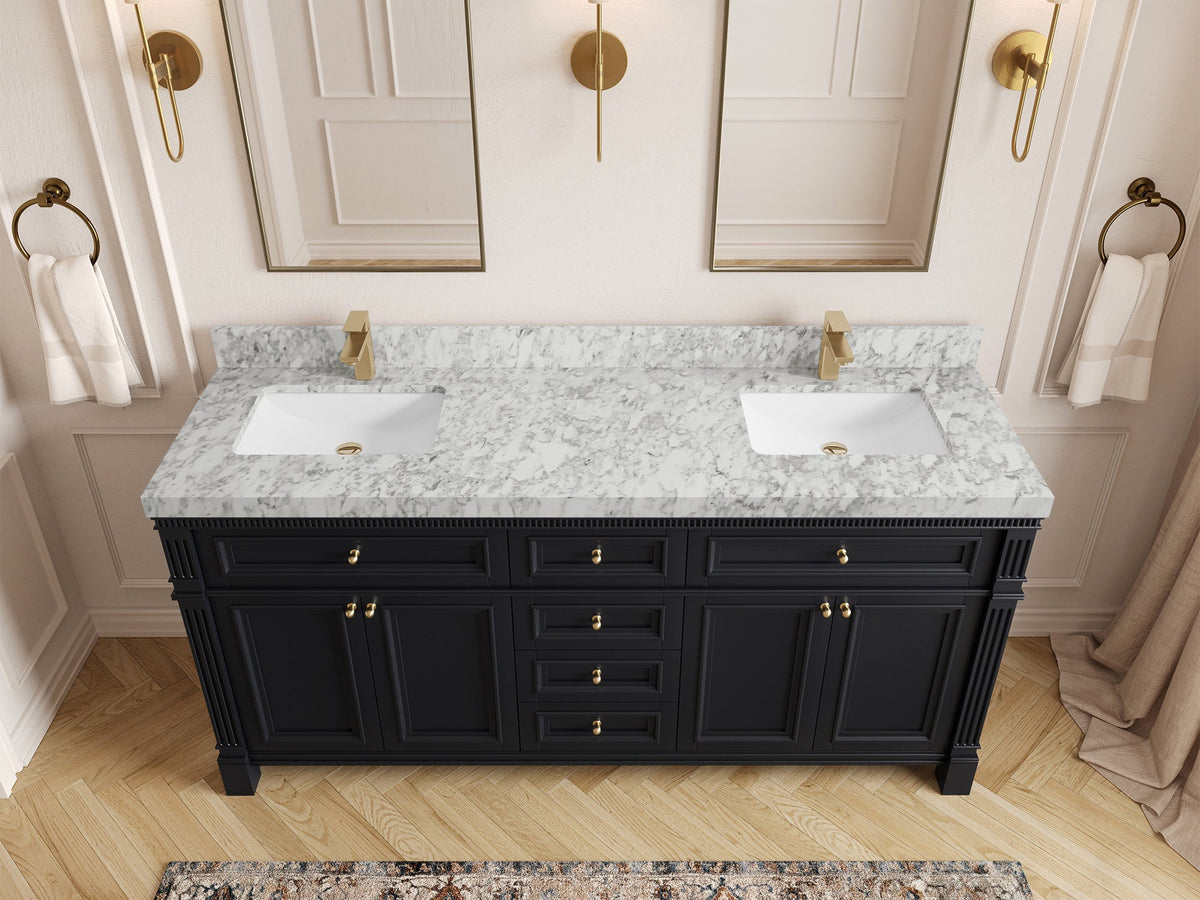 Paris 72 in. W x 22 in. D Double Sink Bathroom Vanity - Willow Bath and Vanity