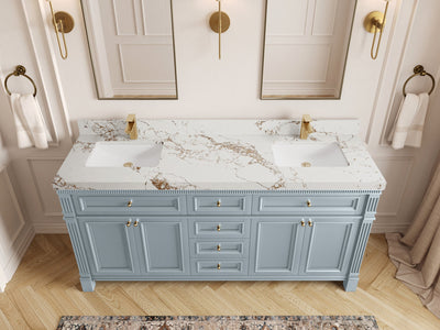 Paris 72 in. W x 22 in. D Double Sink Bathroom Vanity - Willow Bath and Vanity