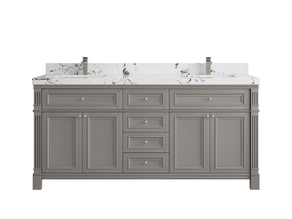 Paris 72 in. W x 22 in. D Double Sink Bathroom Vanity - Willow Bath and Vanity