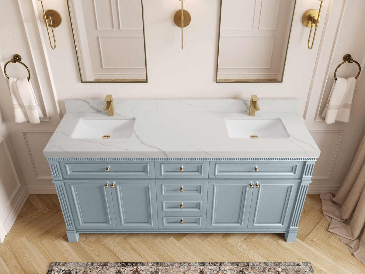 Paris 72 in. W x 22 in. D Double Sink Bathroom Vanity - Willow Bath and Vanity