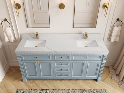 Paris 72 in. W x 22 in. D Double Sink Bathroom Vanity - Willow Bath and Vanity