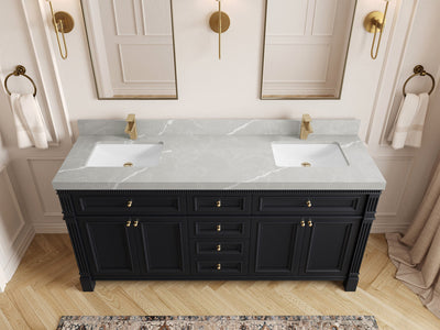 Paris 72 in. W x 22 in. D Double Sink Bathroom Vanity - Willow Bath and Vanity