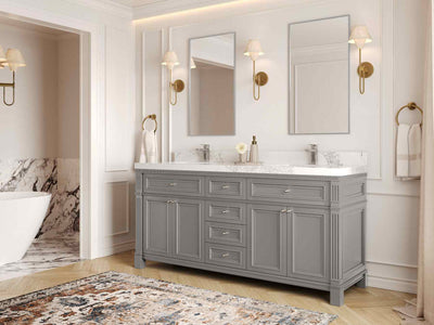 Paris 72 in. W x 22 in. D Double Sink Bathroom Vanity - Willow Bath and Vanity