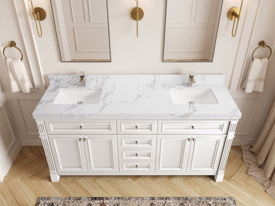 Paris 72 in. W x 22 in. D Double Sink Bathroom Vanity - Willow Bath and Vanity