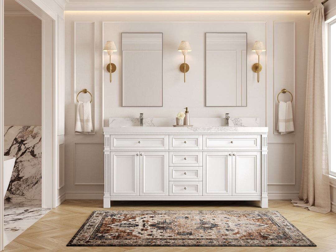 Paris 72 in. W x 22 in. D Double Sink Bathroom Vanity - Willow Bath and Vanity