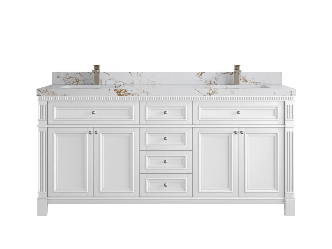 Paris 72 in. W x 22 in. D Double Sink Bathroom Vanity - Willow Bath and Vanity