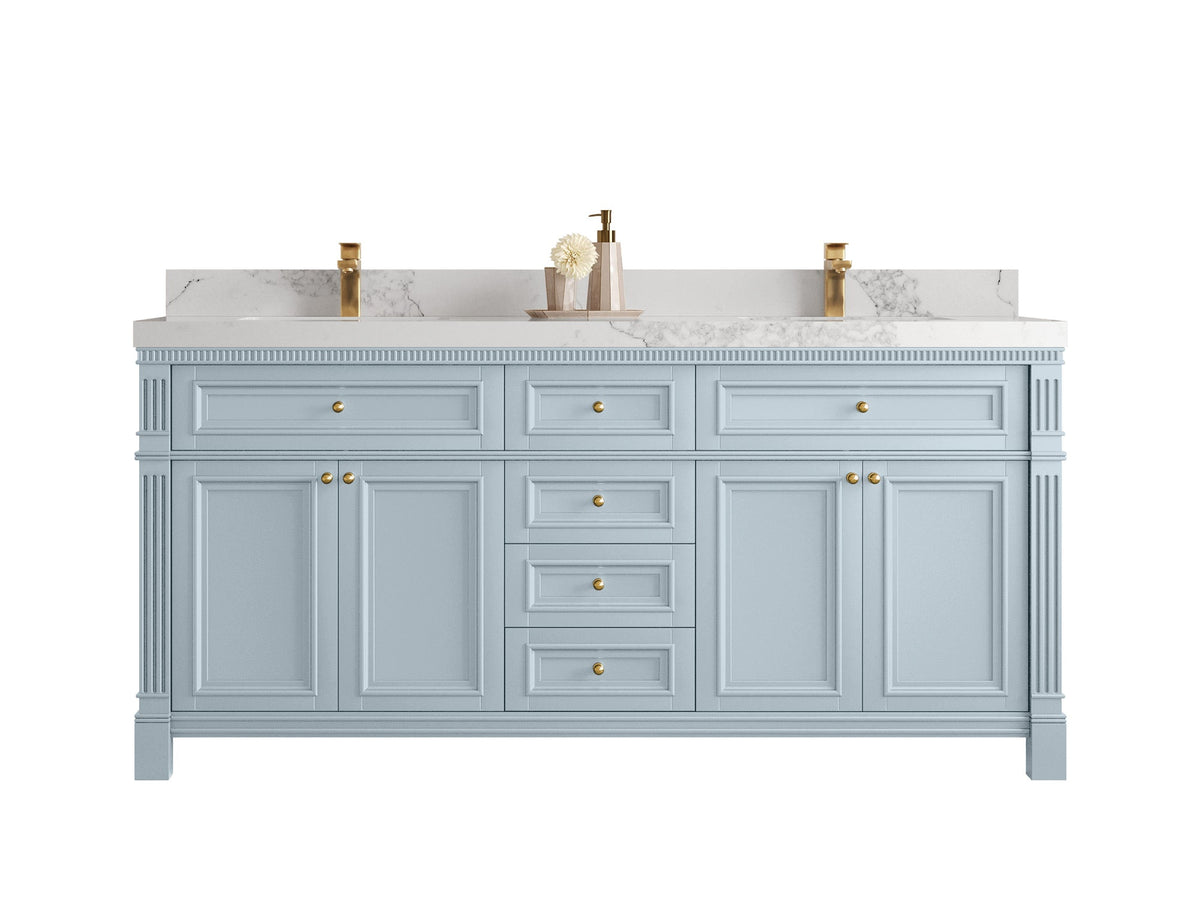 Paris 72 in. W x 22 in. D Double Sink Bathroom Vanity - Willow Bath and Vanity