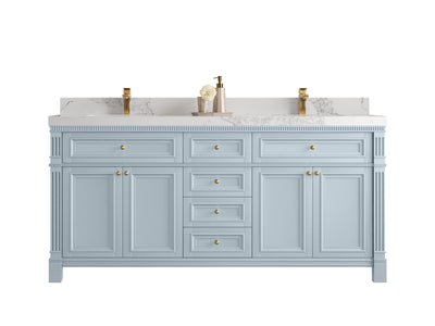 Paris 72 in. W x 22 in. D Double Sink Bathroom Vanity - Willow Bath and Vanity