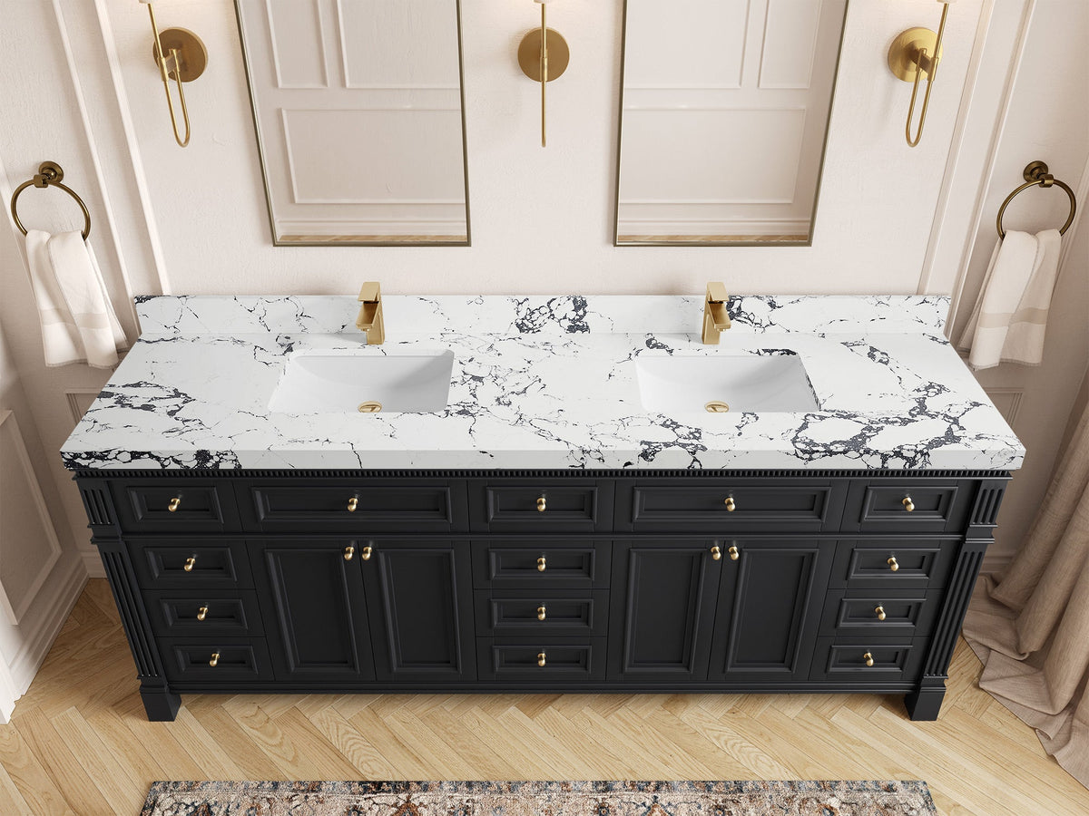 Paris 84 in. W x 22 in. D Double Sink Bathroom Vanity - Willow Bath and Vanity