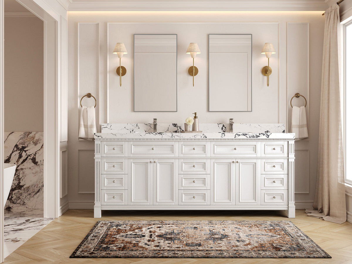 Paris 84 in. W x 22 in. D Double Sink Bathroom Vanity - Willow Bath and Vanity