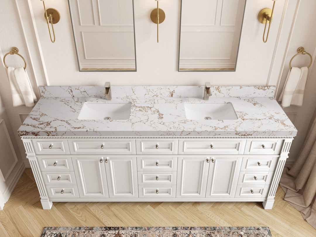 Paris 84 in. W x 22 in. D Double Sink Bathroom Vanity - Willow Bath and Vanity