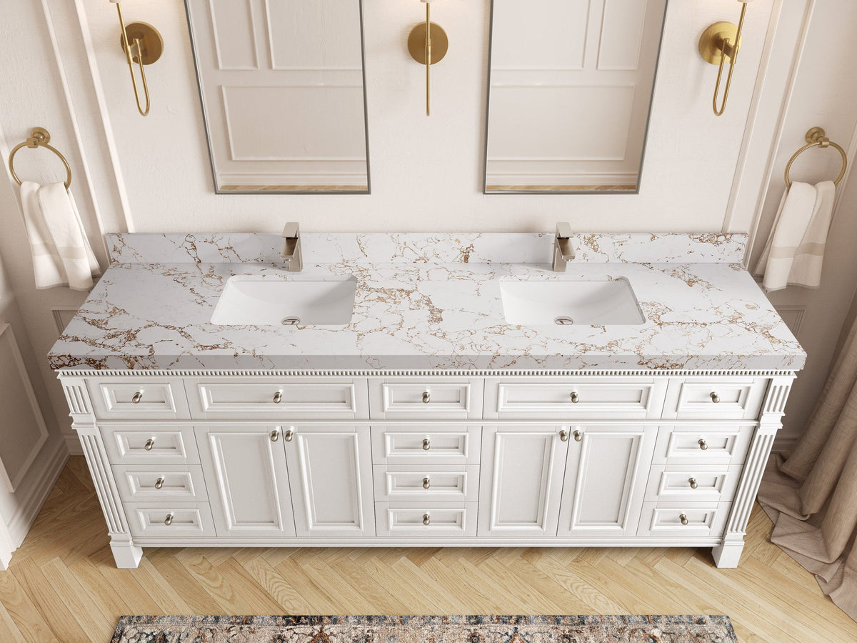 Paris 84 in. W x 22 in. D Double Sink Bathroom Vanity - Willow Bath and Vanity